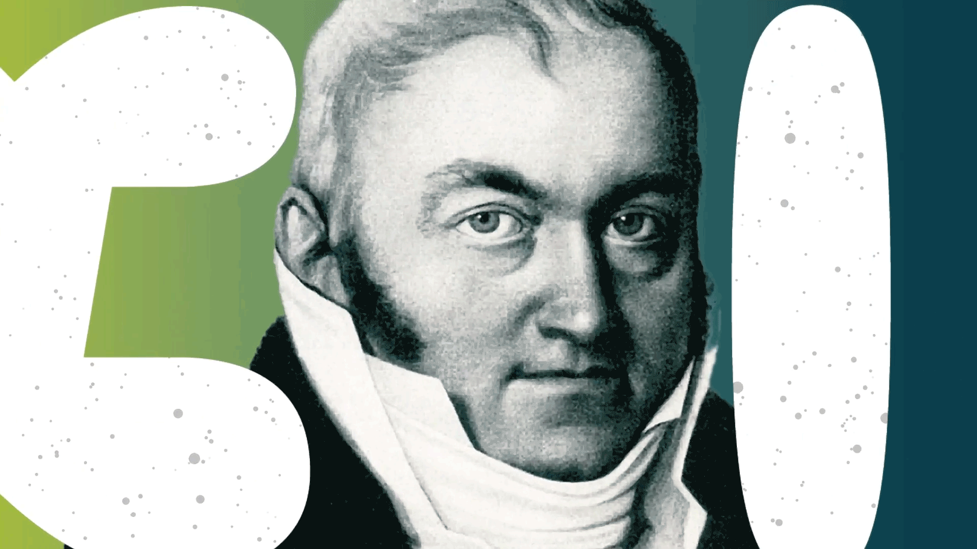 Screenshot der Intro zur digitalen Rieter-Chronik 1995 bis 2025: Porträt des Firmengründers Johann Jacob Rieter, eingebettet in Jubiläums-Visual